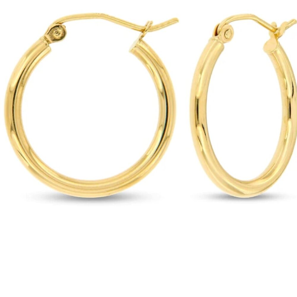 Gold Hoops, 14k Solid Gold, 20mm